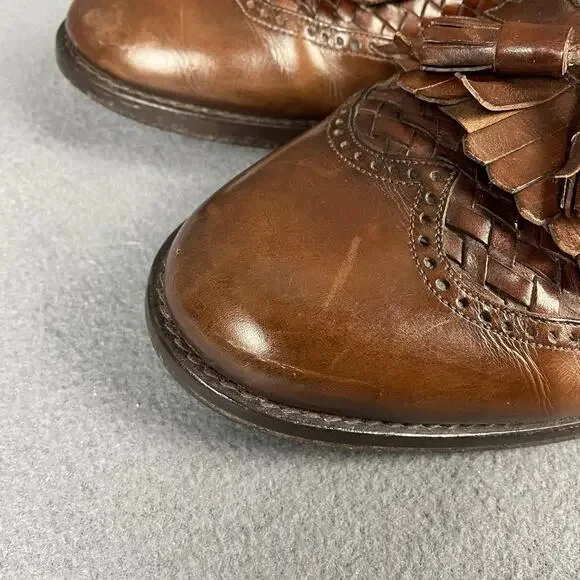 Mezlan Alicante Shoes Mens Size 11.5 W Brown Leather Tassel Loafers Dress Brogue - Picture 10 of 16